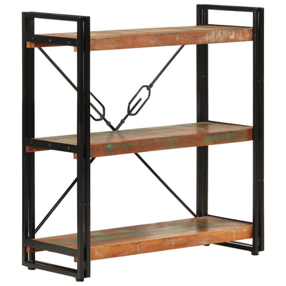 Libreria 3 Livelli 77x30x80 cm Legno Massello Recupero e Ferro | homemem39