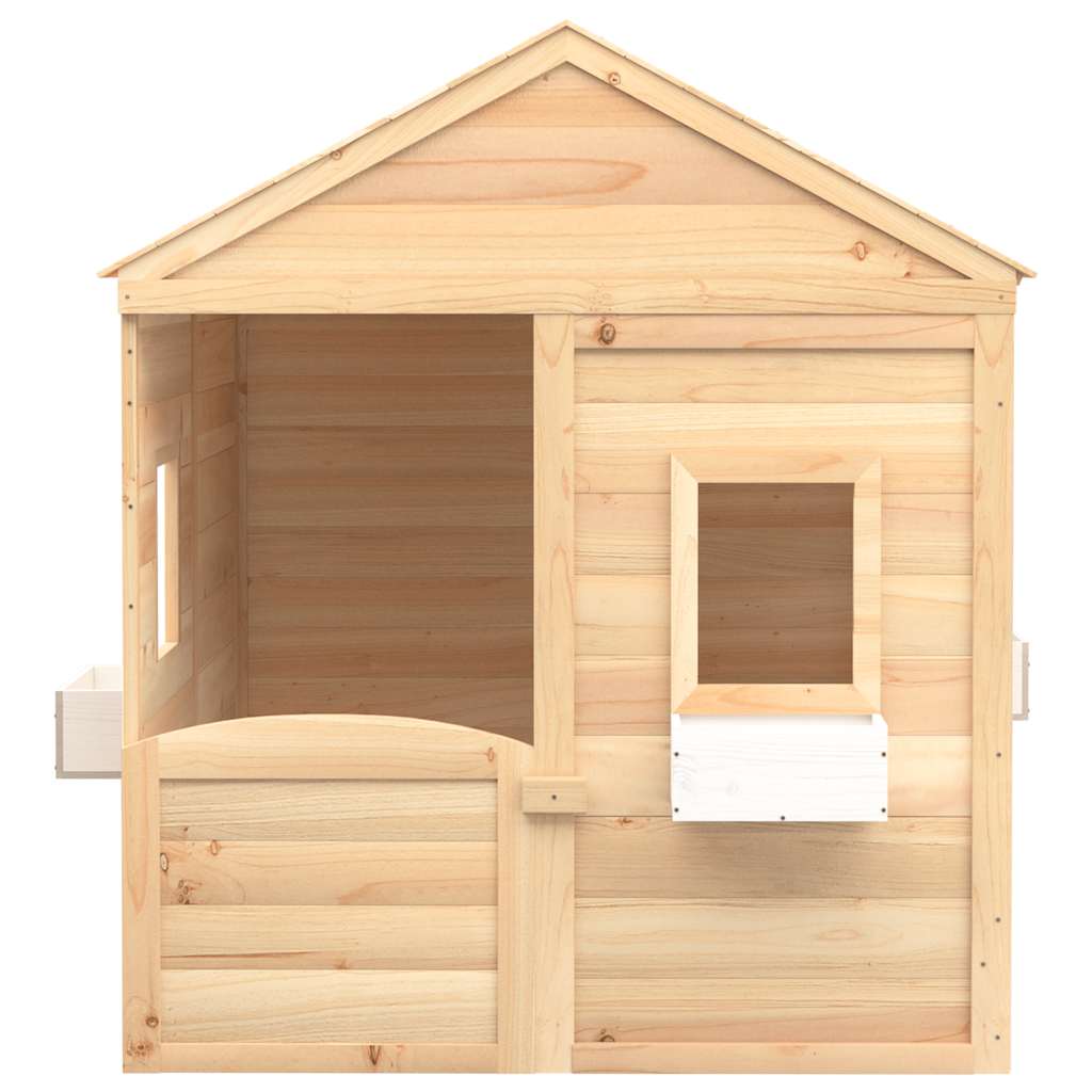Casetta con Porta Chiudibile e Vasi Fiori Legno Massello Abete | homemem39