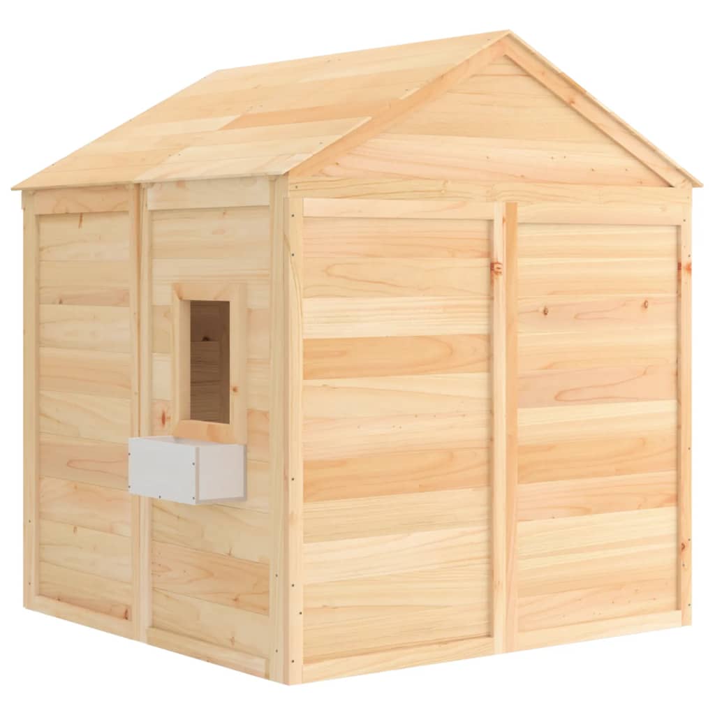 Casetta con Porta Chiudibile e Vasi Fiori Legno Massello Abete - homemem39