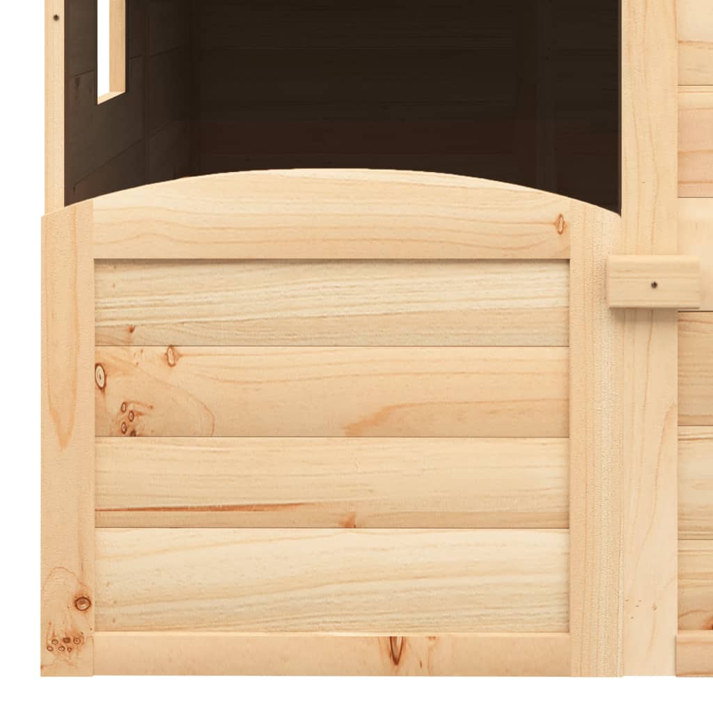 Casetta con Porta Chiudibile e Vasi Fiori Legno Massello Abete - homemem39