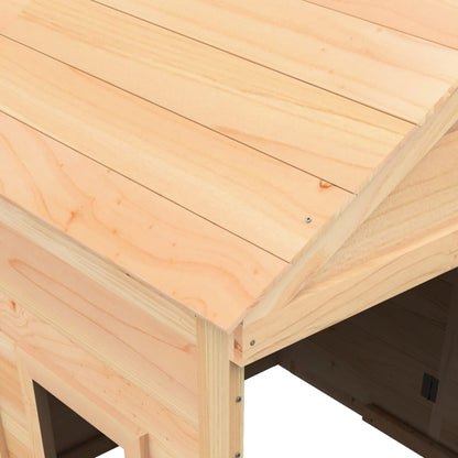 Casetta con Porta Chiudibile e Vasi Fiori Legno Massello Abete - homemem39