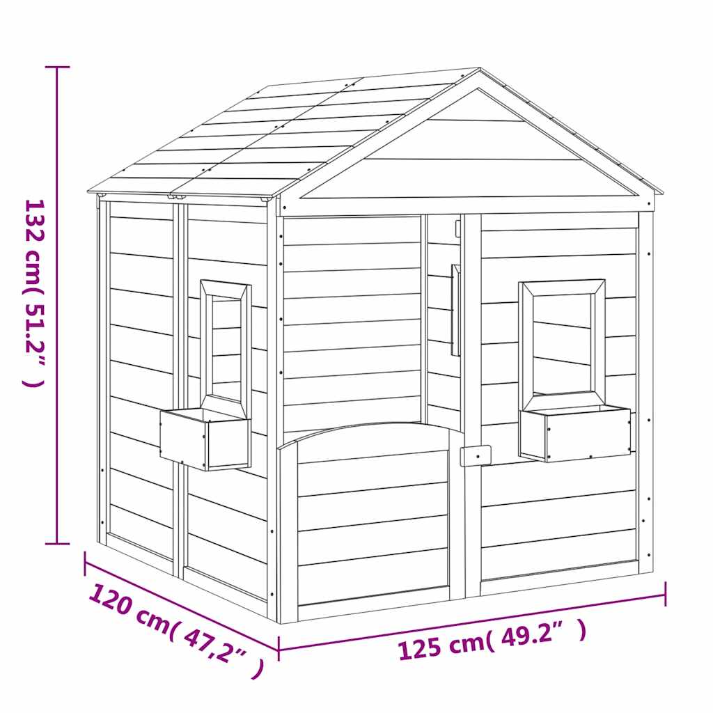 Casetta con Porta Chiudibile e Vasi Fiori Legno Massello Abete | homemem39