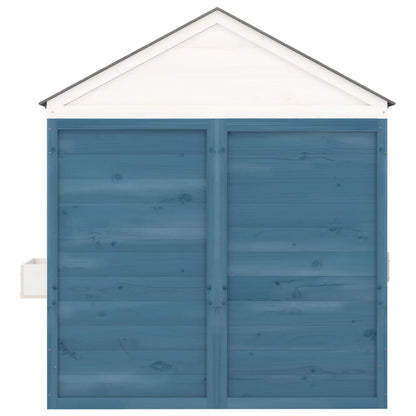 Casetta con Porta Chiudibile e Vasi Fiori Legno Massello Abete - homemem39