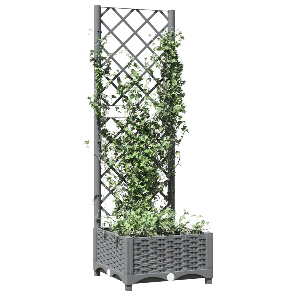Fioriera da Giardino e Graticcio Grigio Chiaro 40x40x121,5cm PP | homemem39