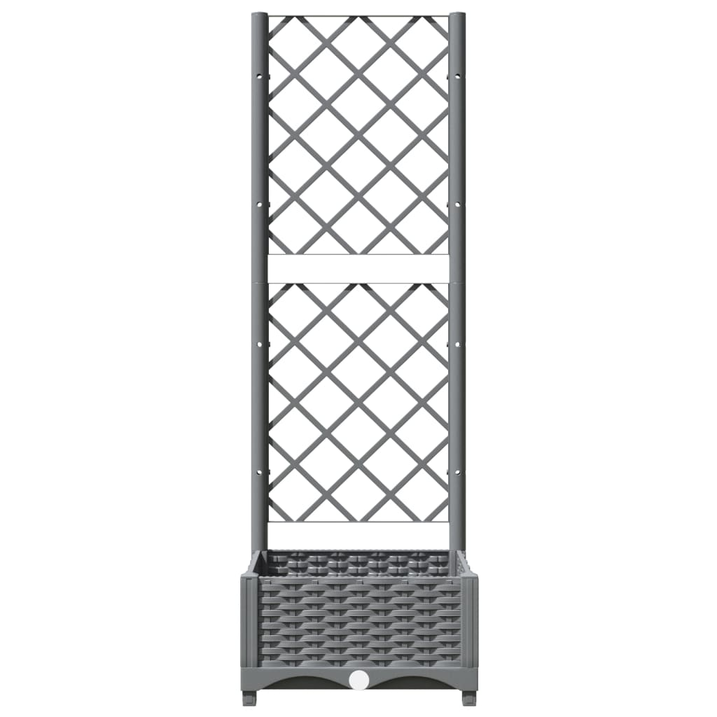Fioriera da Giardino e Graticcio Grigio Chiaro 40x40x121,5cm PP | homemem39