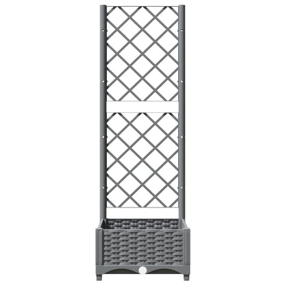Fioriera da Giardino e Graticcio Grigio Chiaro 40x40x121,5cm PP | homemem39