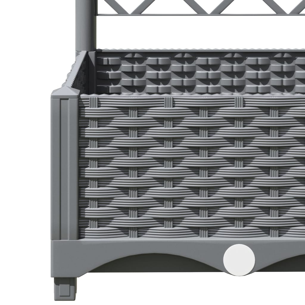 Fioriera da Giardino e Graticcio Grigio Chiaro 40x40x121,5cm PP | homemem39