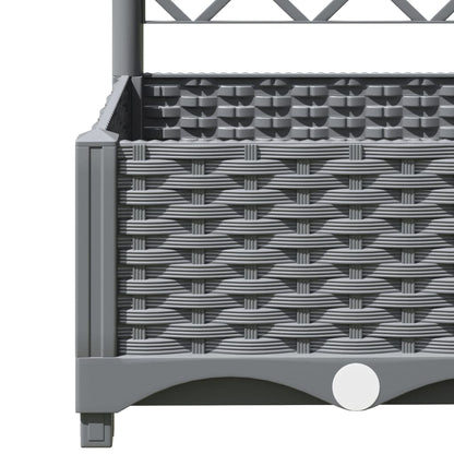 Fioriera da Giardino e Graticcio Grigio Chiaro 40x40x121,5cm PP | homemem39