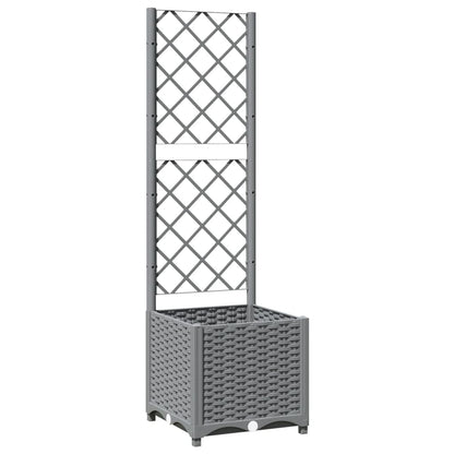 Fioriera da Giardino con Graticcio Grigio Chiaro 40x40x136cm PP | homemem39