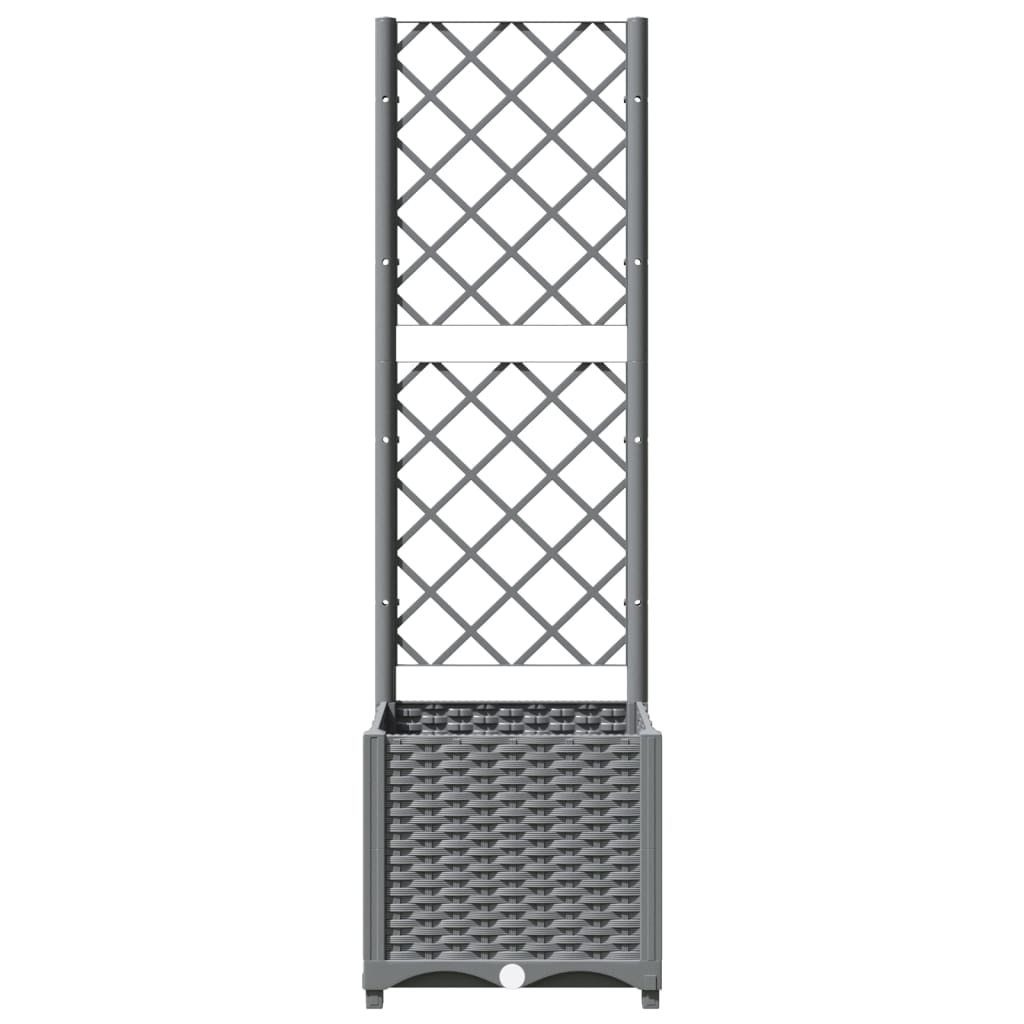 Fioriera da Giardino con Graticcio Grigio Chiaro 40x40x136cm PP | homemem39