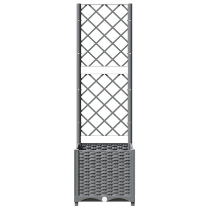 Fioriera da Giardino con Graticcio Grigio Chiaro 40x40x136cm PP | homemem39