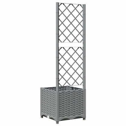 Fioriera da Giardino con Graticcio Grigio Chiaro 40x40x136cm PP | homemem39