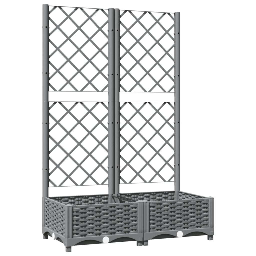 Fioriera da Giardino e Graticcio Grigio Chiaro 80x40x121,5cm PP | homemem39