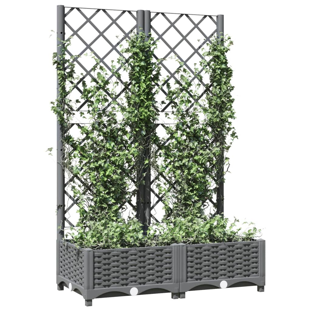 Fioriera da Giardino e Graticcio Grigio Chiaro 80x40x121,5cm PP | homemem39