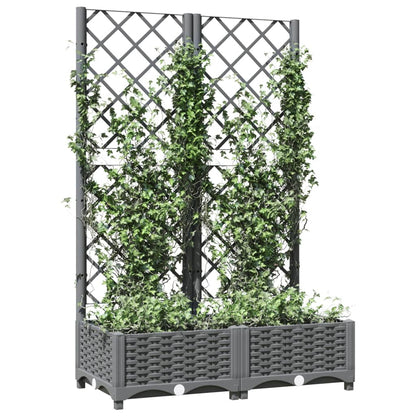 Fioriera da Giardino e Graticcio Grigio Chiaro 80x40x121,5cm PP | homemem39