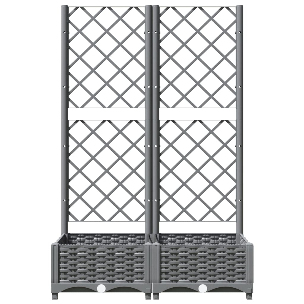 Fioriera da Giardino e Graticcio Grigio Chiaro 80x40x121,5cm PP | homemem39