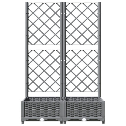 Fioriera da Giardino e Graticcio Grigio Chiaro 80x40x121,5cm PP | homemem39