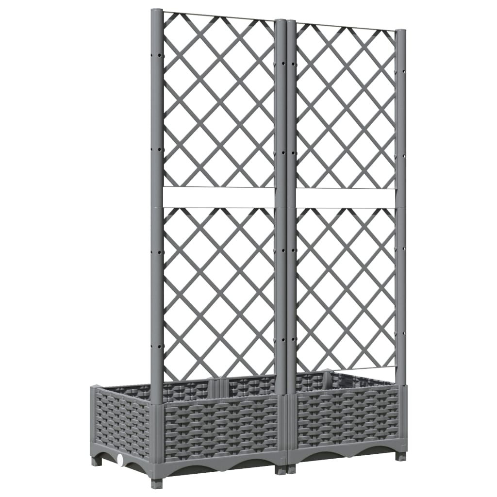 Fioriera da Giardino e Graticcio Grigio Chiaro 80x40x121,5cm PP | homemem39