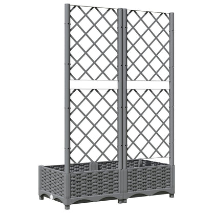 Fioriera da Giardino e Graticcio Grigio Chiaro 80x40x121,5cm PP | homemem39