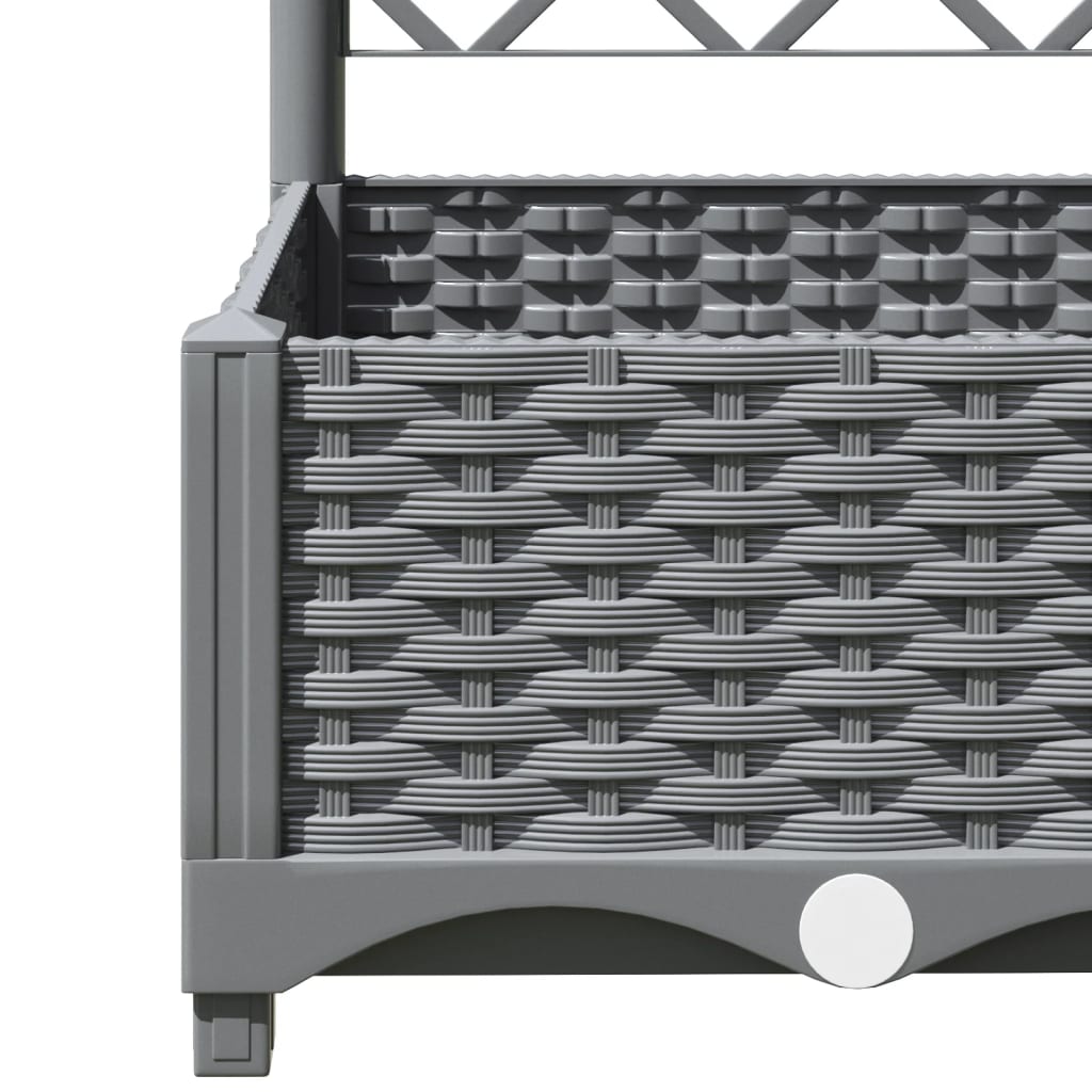 Fioriera da Giardino e Graticcio Grigio Chiaro 80x40x121,5cm PP | homemem39