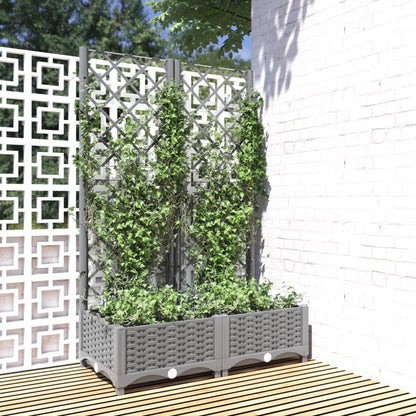 Fioriera da Giardino e Graticcio Grigio Chiaro 80x40x121,5cm PP | homemem39
