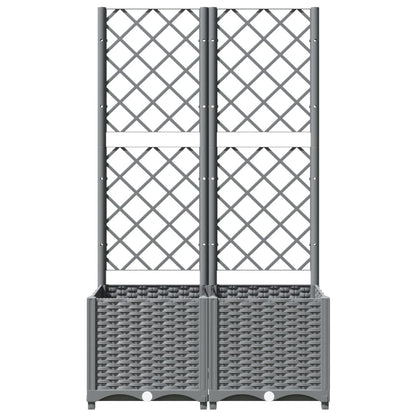 Fioriera da Giardino con Graticcio Grigio Chiaro 80x40x136cm PP | homemem39