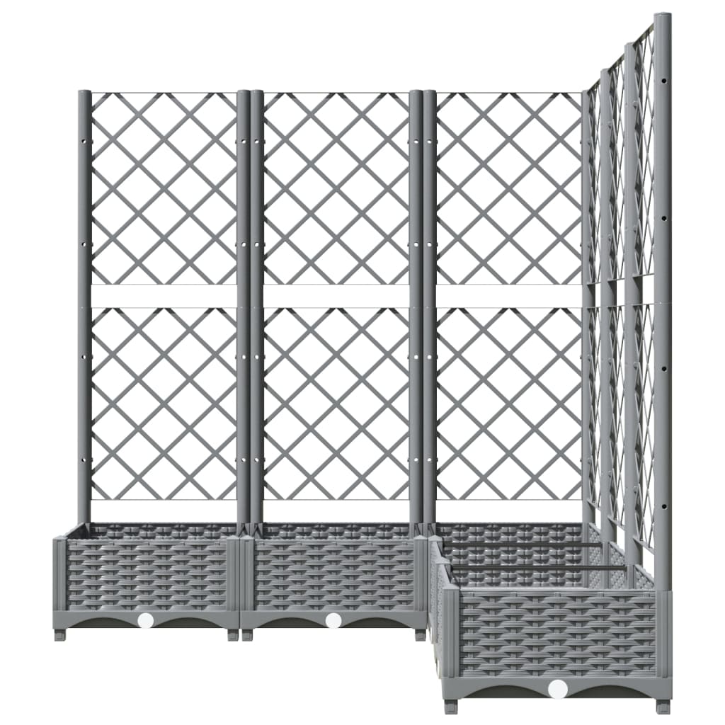 Fioriera Giardino e Graticcio Grigio Chiaro 120x120x121,5cm PP | homemem39