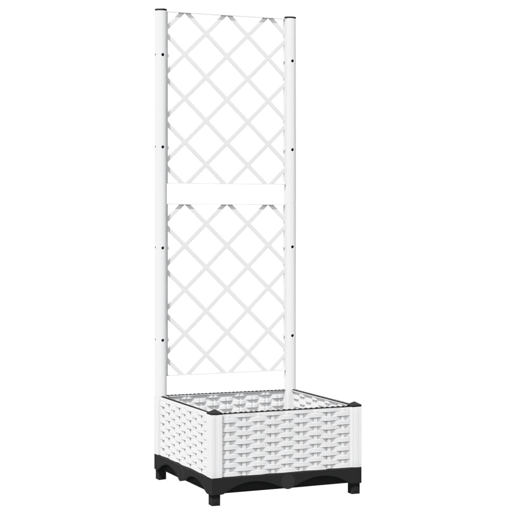 Fioriera da Giardino con Graticcio Bianco 40x40x121,5 cm PP | homemem39