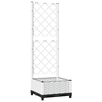 Fioriera da Giardino con Graticcio Bianco 40x40x121,5 cm PP | homemem39