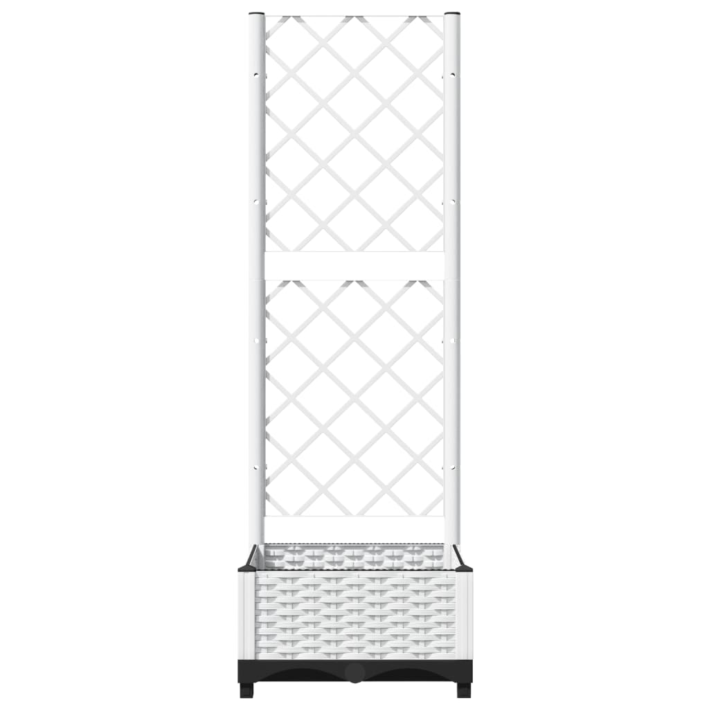 Fioriera da Giardino con Graticcio Bianco 40x40x121,5 cm PP | homemem39