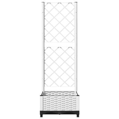 Fioriera da Giardino con Graticcio Bianco 40x40x121,5 cm PP | homemem39