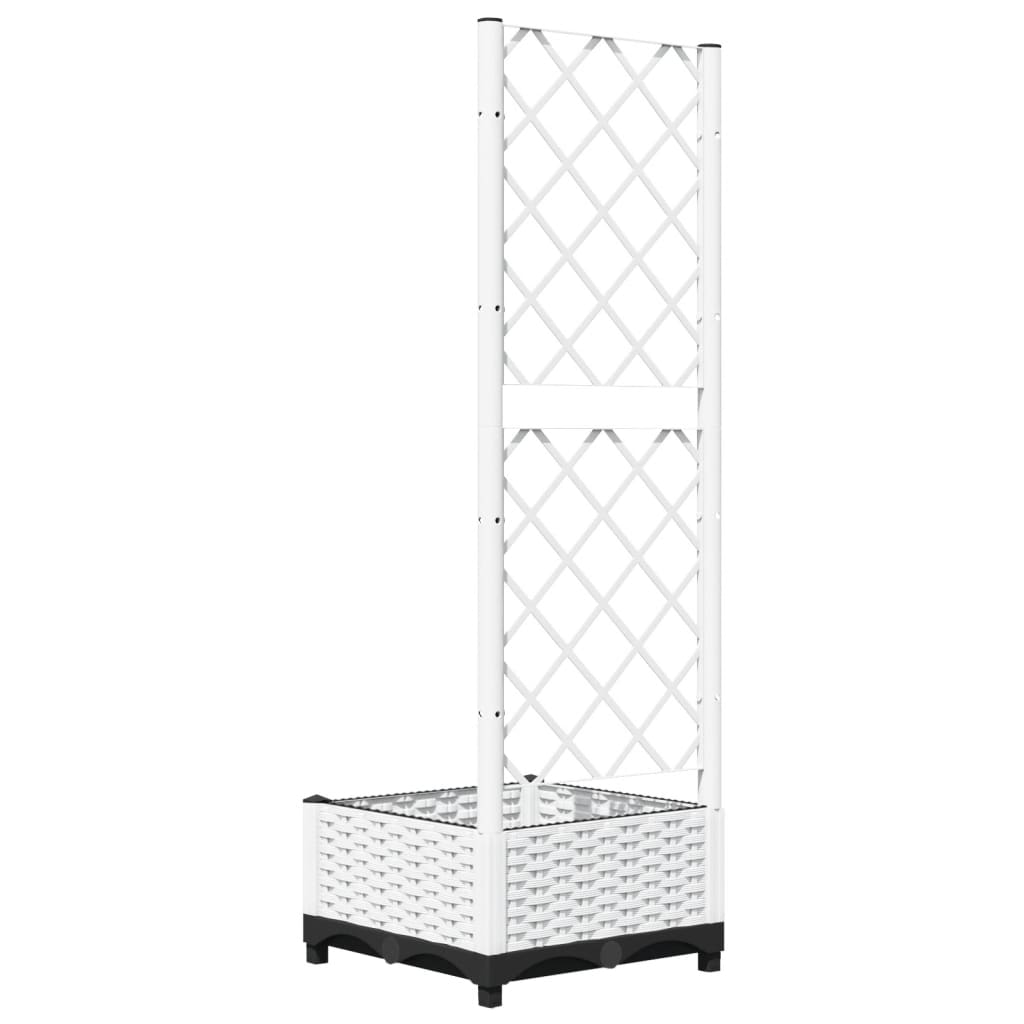 Fioriera da Giardino con Graticcio Bianco 40x40x121,5 cm PP | homemem39