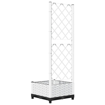 Fioriera da Giardino con Graticcio Bianco 40x40x121,5 cm PP | homemem39