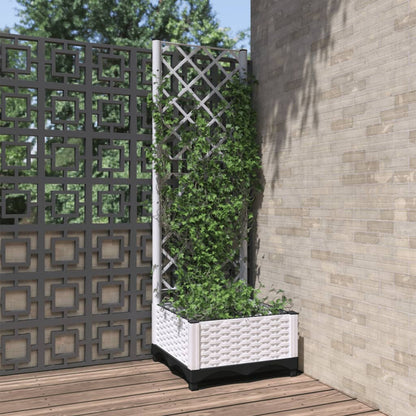 Fioriera da Giardino con Graticcio Bianco 40x40x121,5 cm PP | homemem39