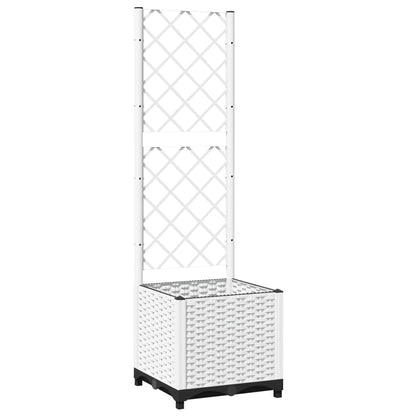 Fioriera da Giardino con Graticcio Bianco 40x40x136 cm PP | homemem39