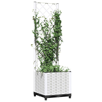 Fioriera da Giardino con Graticcio Bianco 40x40x136 cm PP | homemem39