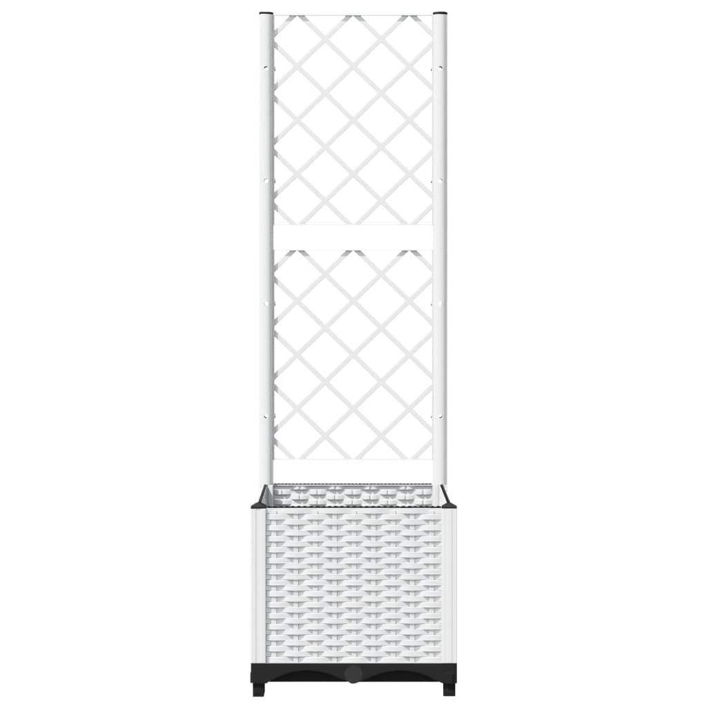 Fioriera da Giardino con Graticcio Bianco 40x40x136 cm PP | homemem39