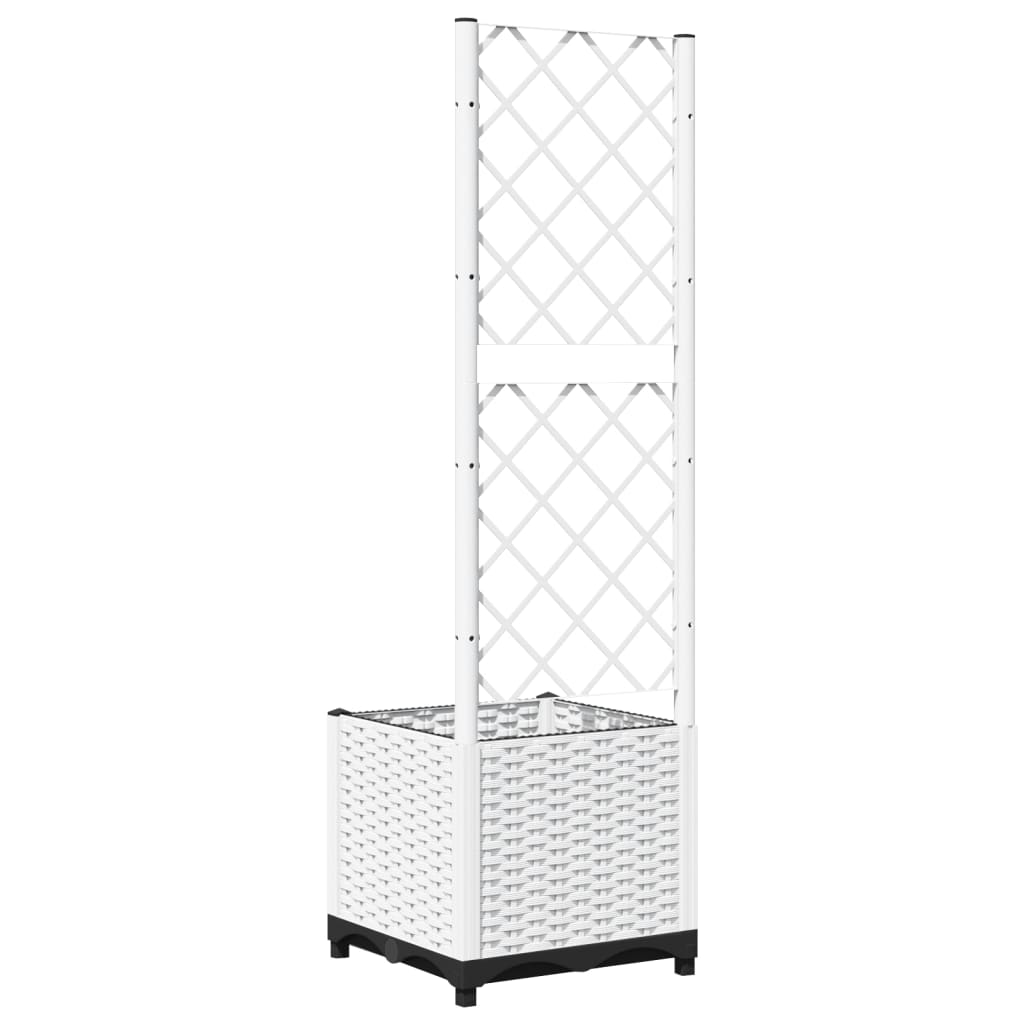 Fioriera da Giardino con Graticcio Bianco 40x40x136 cm PP | homemem39