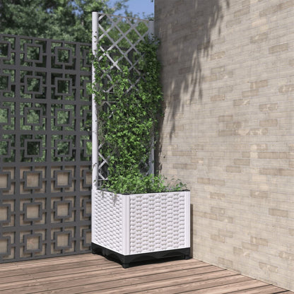 Fioriera da Giardino con Graticcio Bianco 40x40x136 cm PP | homemem39