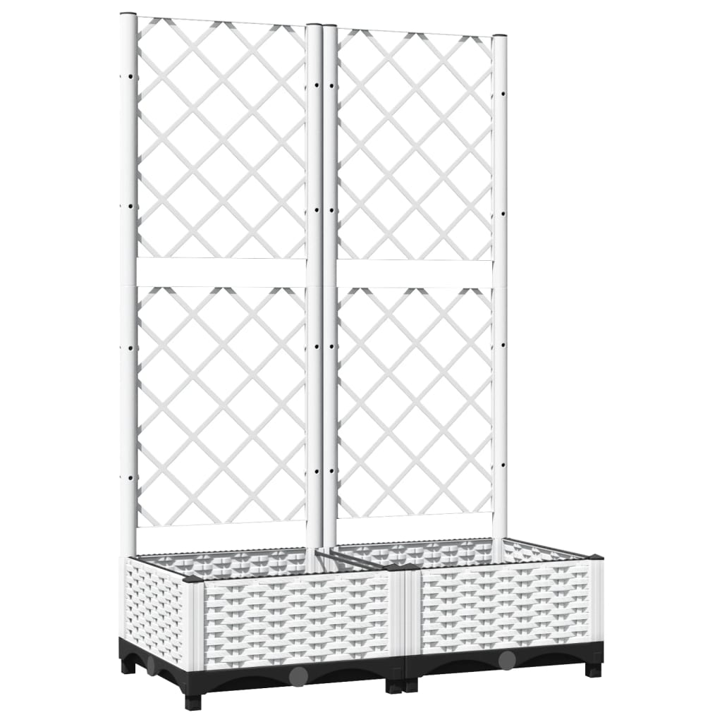 Fioriera da Giardino con Graticcio Bianco 80x40x121,5 cm PP | homemem39