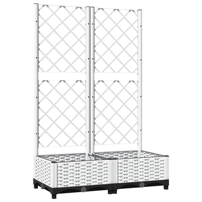 Fioriera da Giardino con Graticcio Bianco 80x40x121,5 cm PP | homemem39