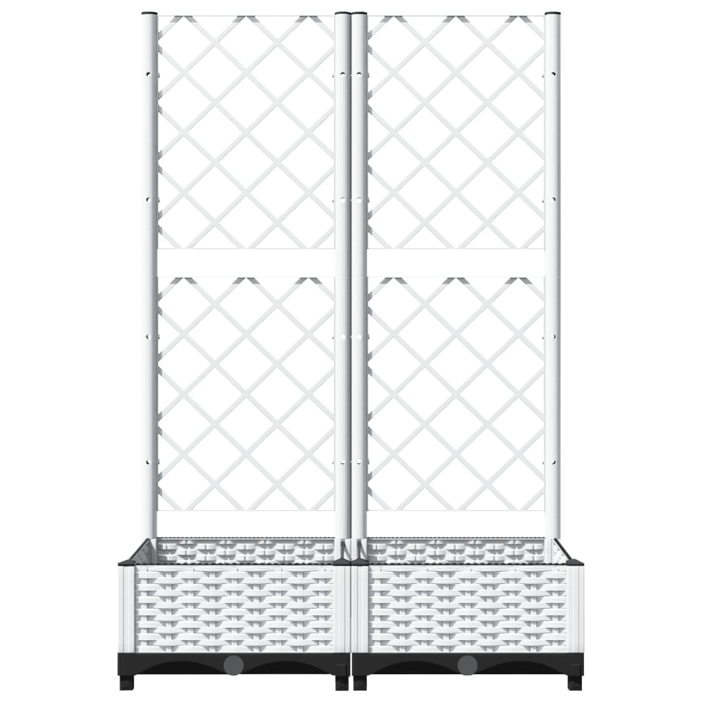 Fioriera da Giardino con Graticcio Bianco 80x40x121,5 cm PP | homemem39