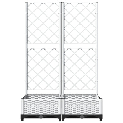 Fioriera da Giardino con Graticcio Bianco 80x40x121,5 cm PP | homemem39