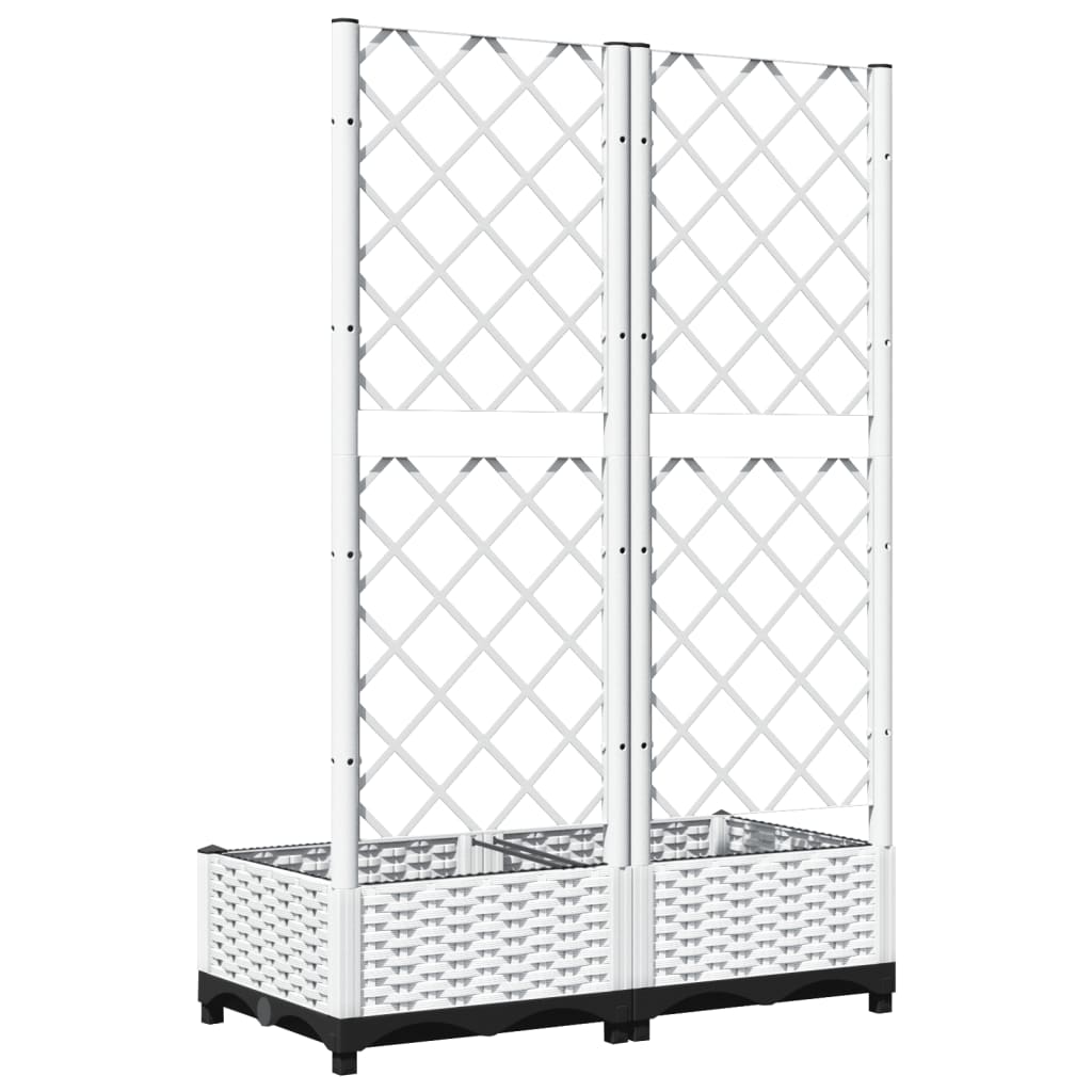 Fioriera da Giardino con Graticcio Bianco 80x40x121,5 cm PP | homemem39