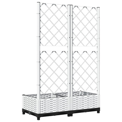 Fioriera da Giardino con Graticcio Bianco 80x40x121,5 cm PP | homemem39