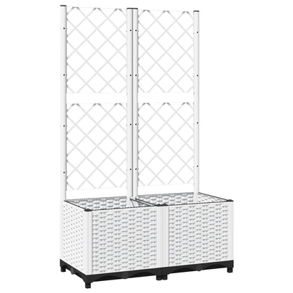 Fioriera da Giardino con Graticcio Bianco 80x40x136 cm PP