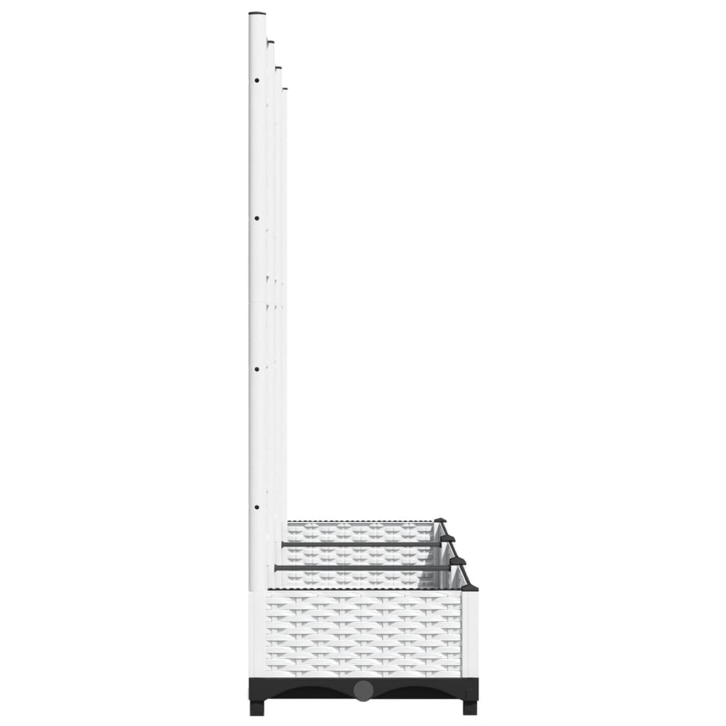 Fioriera da Giardino con Graticcio Bianco 120x40x121,5 cm PP - homemem39