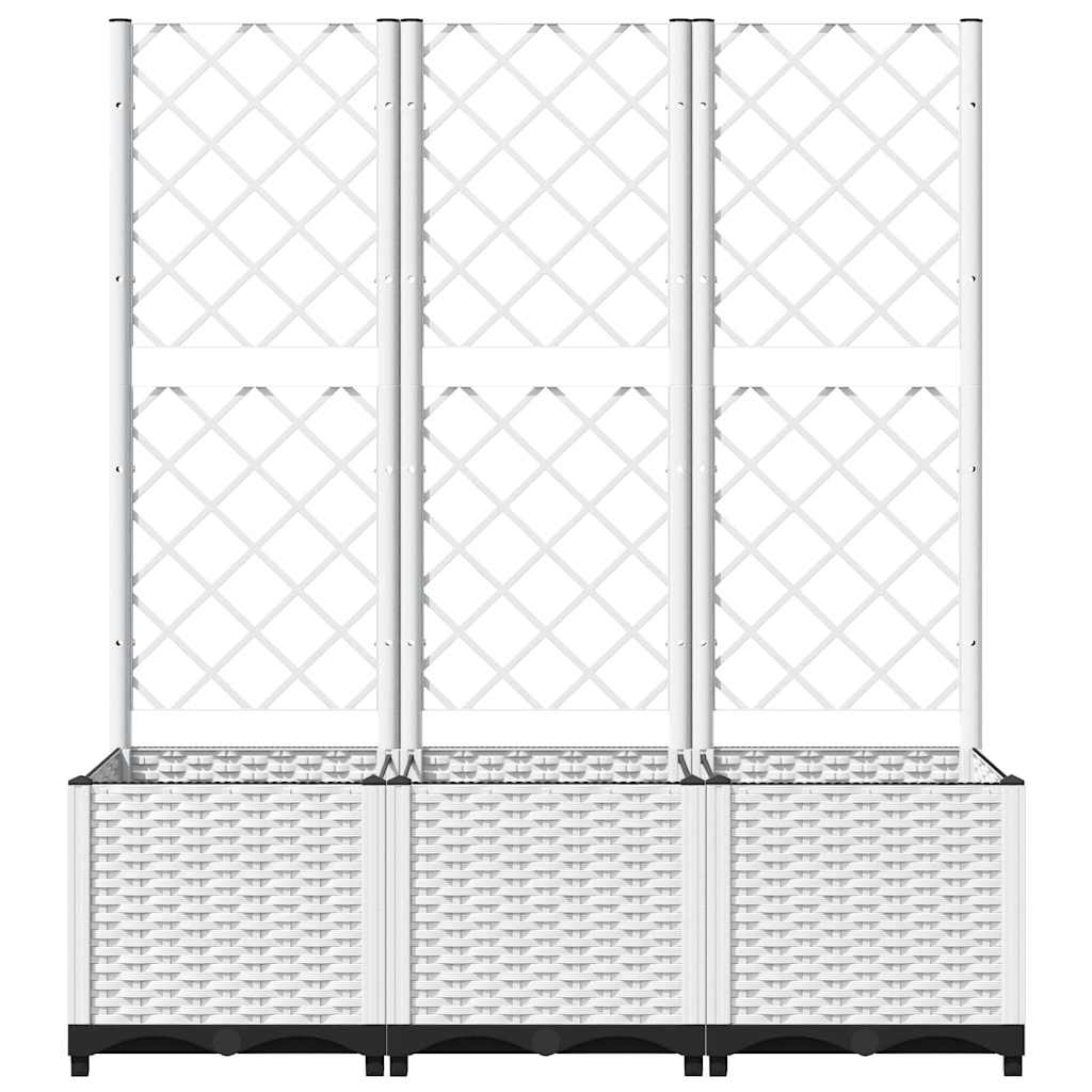 Fioriera da Giardino con Graticcio Bianco 120x40x136 cm PP - homemem39