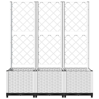 Fioriera da Giardino con Graticcio Bianco 120x40x136 cm PP - homemem39