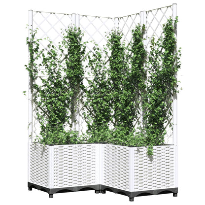 Fioriera da Giardino con Graticcio Bianco 80x80x136 cm PP | homemem39